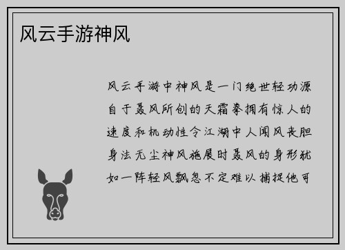 风云手游神风